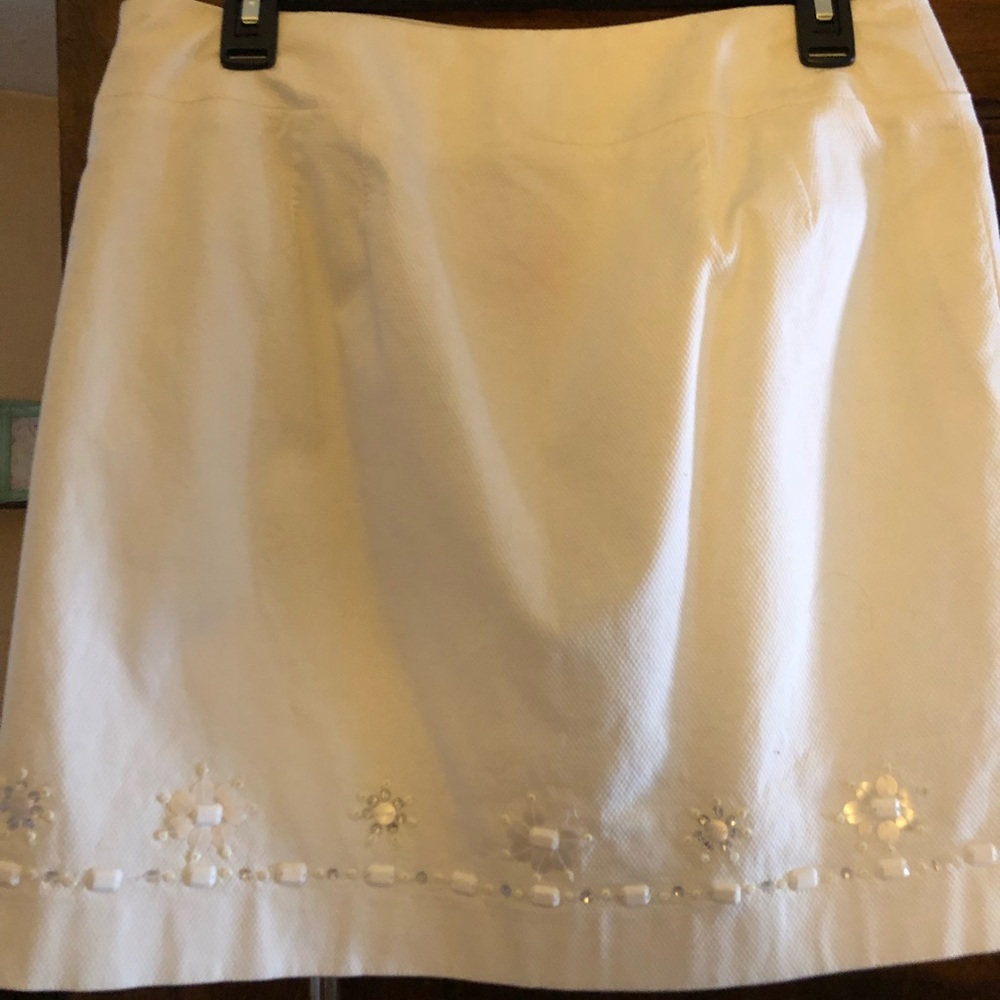 Embroidered White Loft Skirt